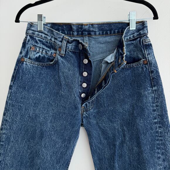 Vintage Levi's 501 Jeans 28x31* Actual Dark Stone Acid Wash Tiny USA Made 90s - Picture 8 of 16